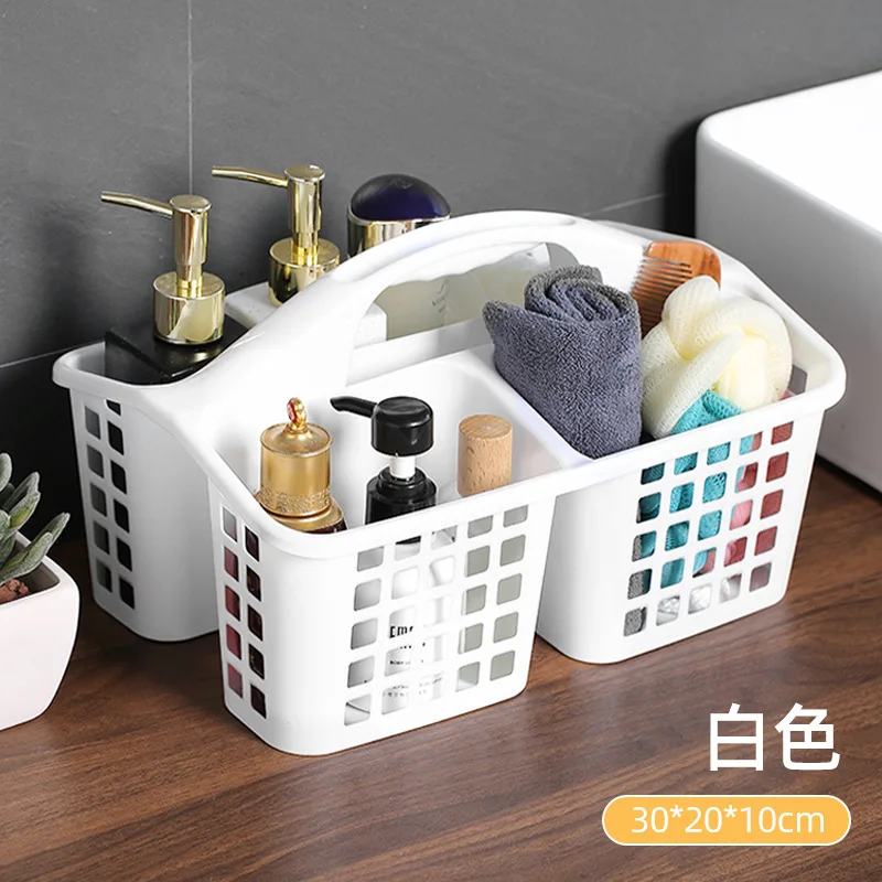 Portable Divided Plastic Shower Caddy with Handle for Versatile Storage in Dorms, Kitchens, and Bathrooms