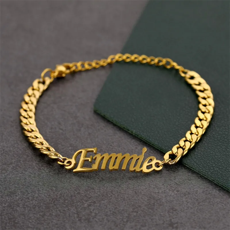 Customized Name Anklet Personalized Handmade Custom Name Jewelry Stainless Steel Anklet Women Jewelry Birthday's Gift