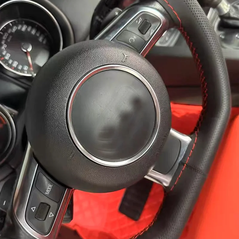 Car Chrome Steering Wheel Emblem Trim Frame For AUDI A4 B6 B7 B8 A5/A6 C6 Q7Q5