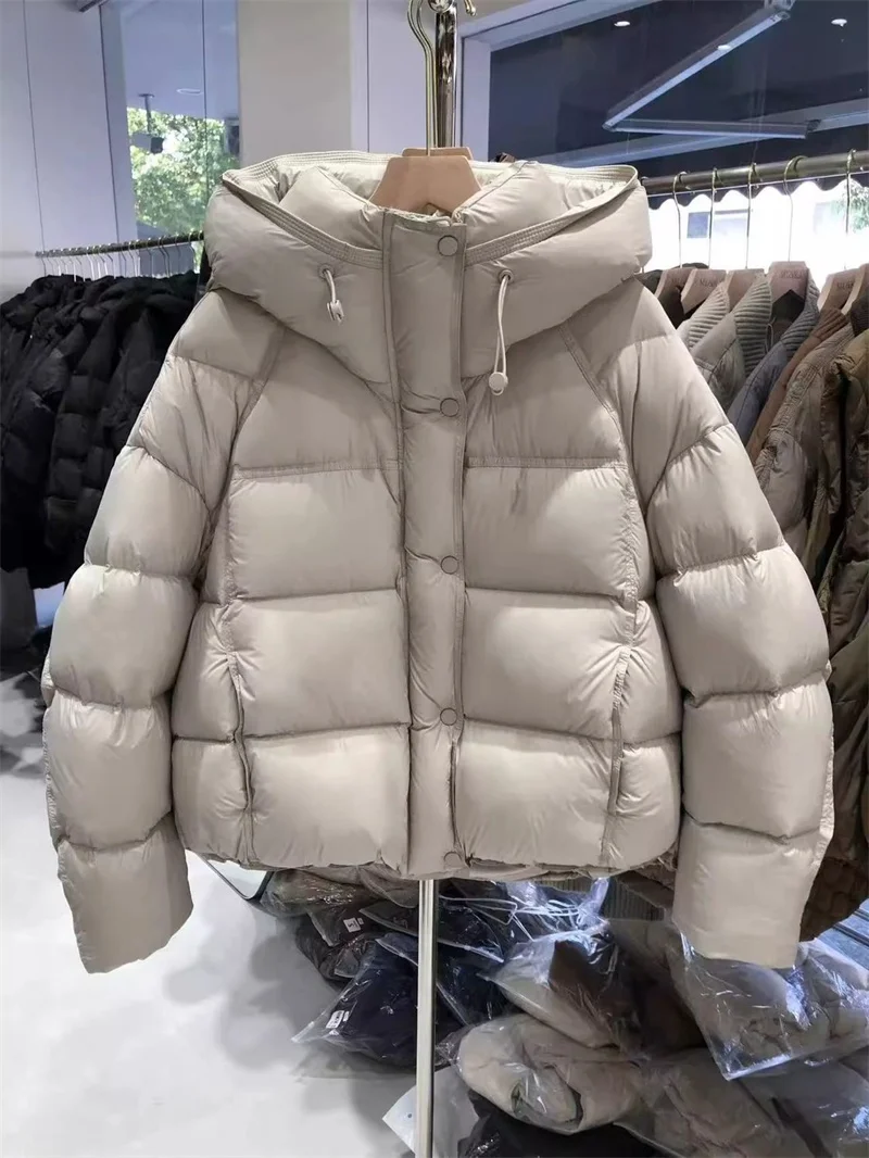 Down Jacket Women Parkas Winter 2025 New Short Hooded Warm Cotton Padded Coat Female Fashion Outerwear Korean Thick Overcoat Top