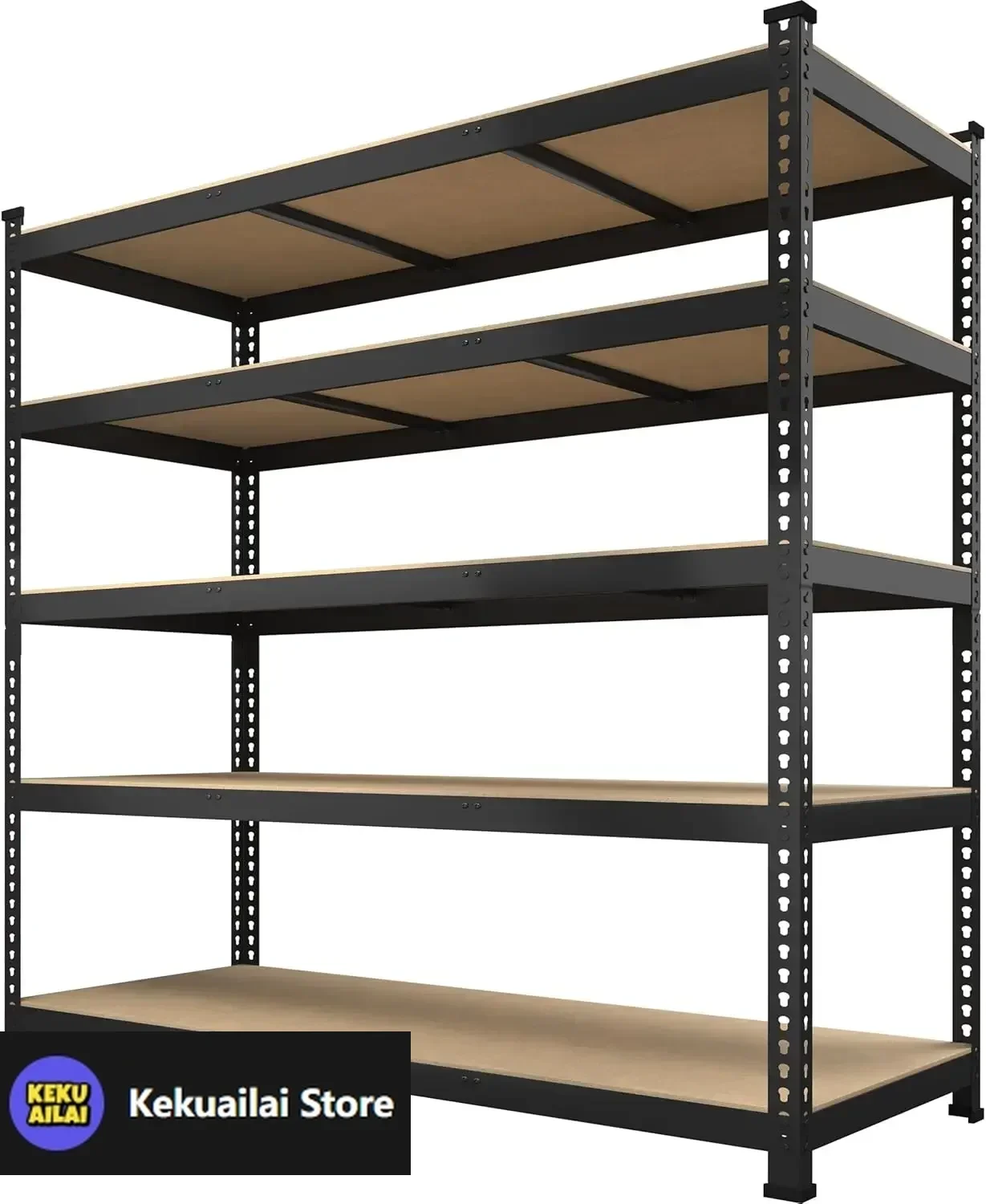 Heavy Duty Storage Shelves 48" W x 24" D x 72" H - 5-Tier Adjustable Metal Garage Shelving Unit, Standing Utility Shelf Racks