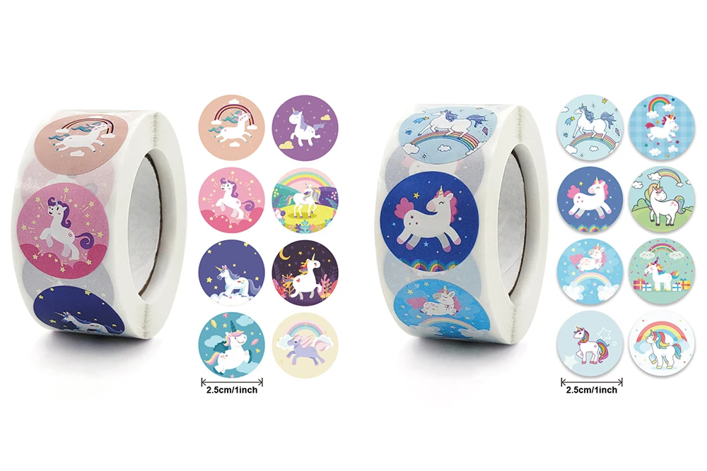 500 Stück Einhorn-Siegelaufkleber, Geschenkverpackung, DIY-Aufkleber, Einhorn-Geburtstagsparty-Dekoration, Mädchen-Babyparty-Zubehör – Detail 4