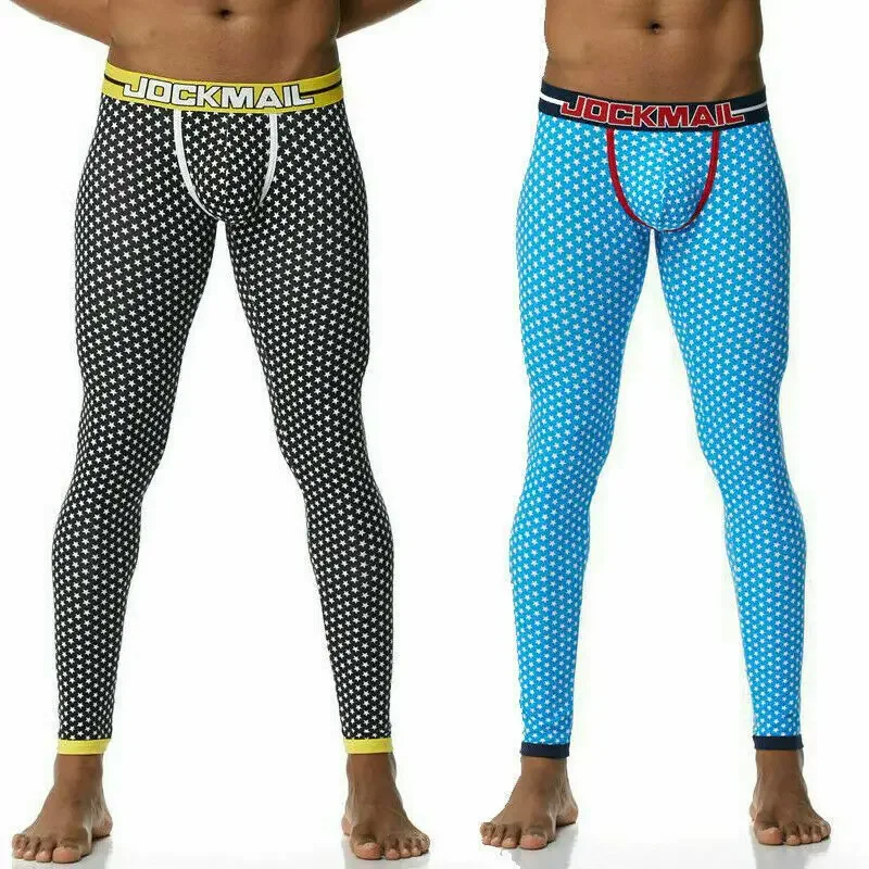 Thermal Underwear Set Thermal Underwear JOCKMAIL New Sexy Long Johns Pants Men Thermal Underwear Cotton Printed Mens Thermal Underwear Sleeping Bottoms Leggings Pant