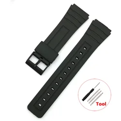 Versatile Silicone Rubber Watch Strap - Multiple Widths for 18mm (Black-black)