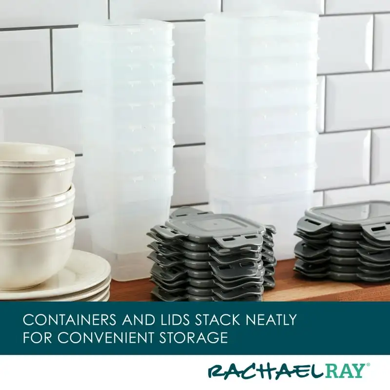 Leak- Stacking Food Storage Container Set, Gray Lids Container Small  container Glass jars with lids Food storage containers Kitc - AliExpress