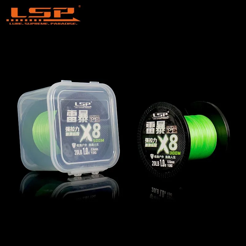 Fishing Line Fishing Tackle PE Fishing Line Braided 8 Strands 300/500M 13-58LB Multifilament Line Carp Linhas Pesca For Fishing LSP Thunderstorm Pro