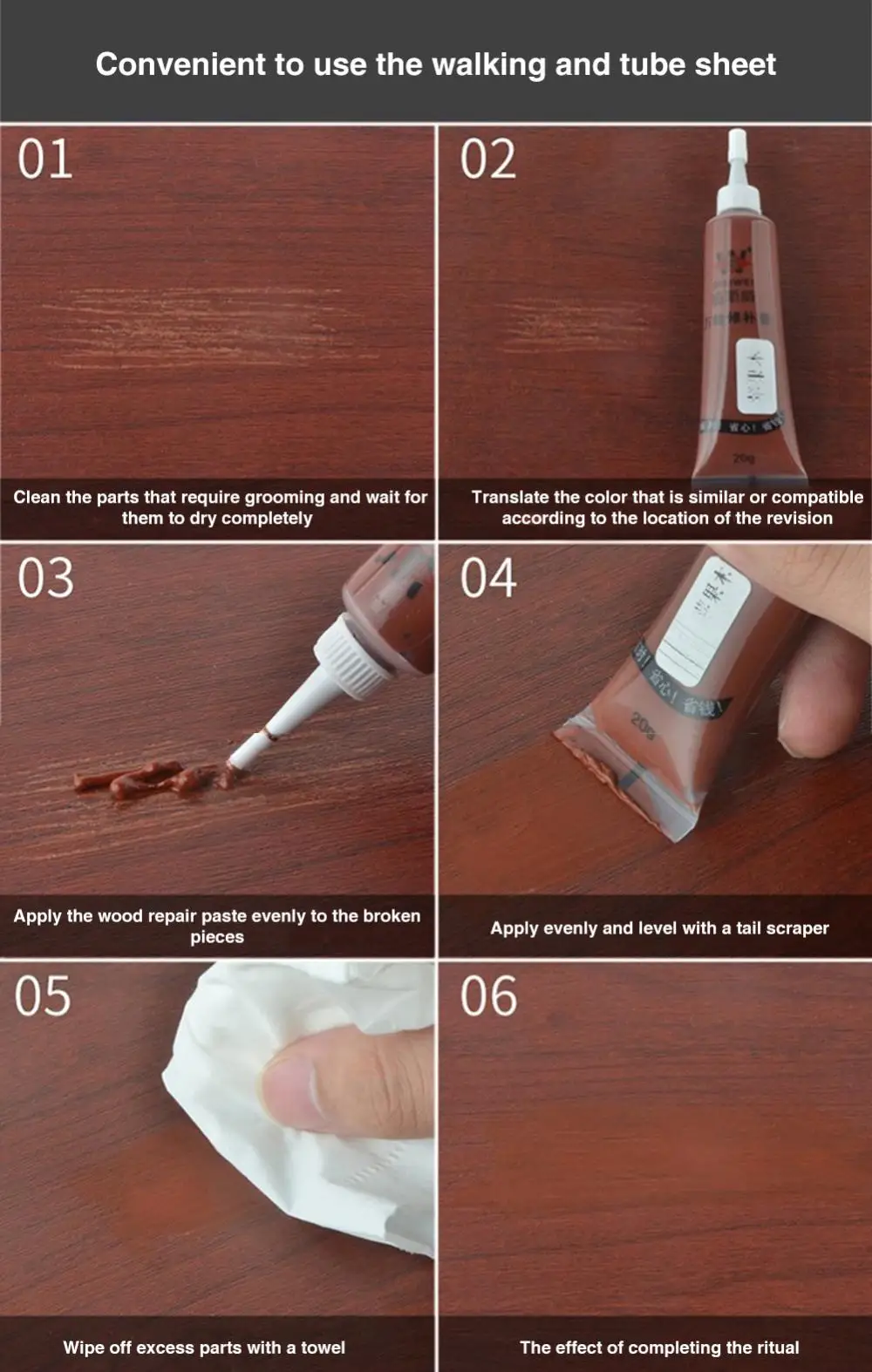 Furniture Scratch Repair Kit, Wood Floor Fillers, Touch Up for Scratches, Stains, Floors, Carpenters