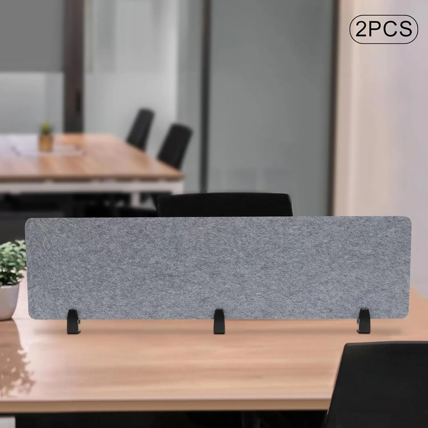 2Pcs Acoustic Freestanding Privacy Partitions 60""X16"" Gray Desk Panels Noise Reducing Freestanding Desk Partitions Acoustic 5