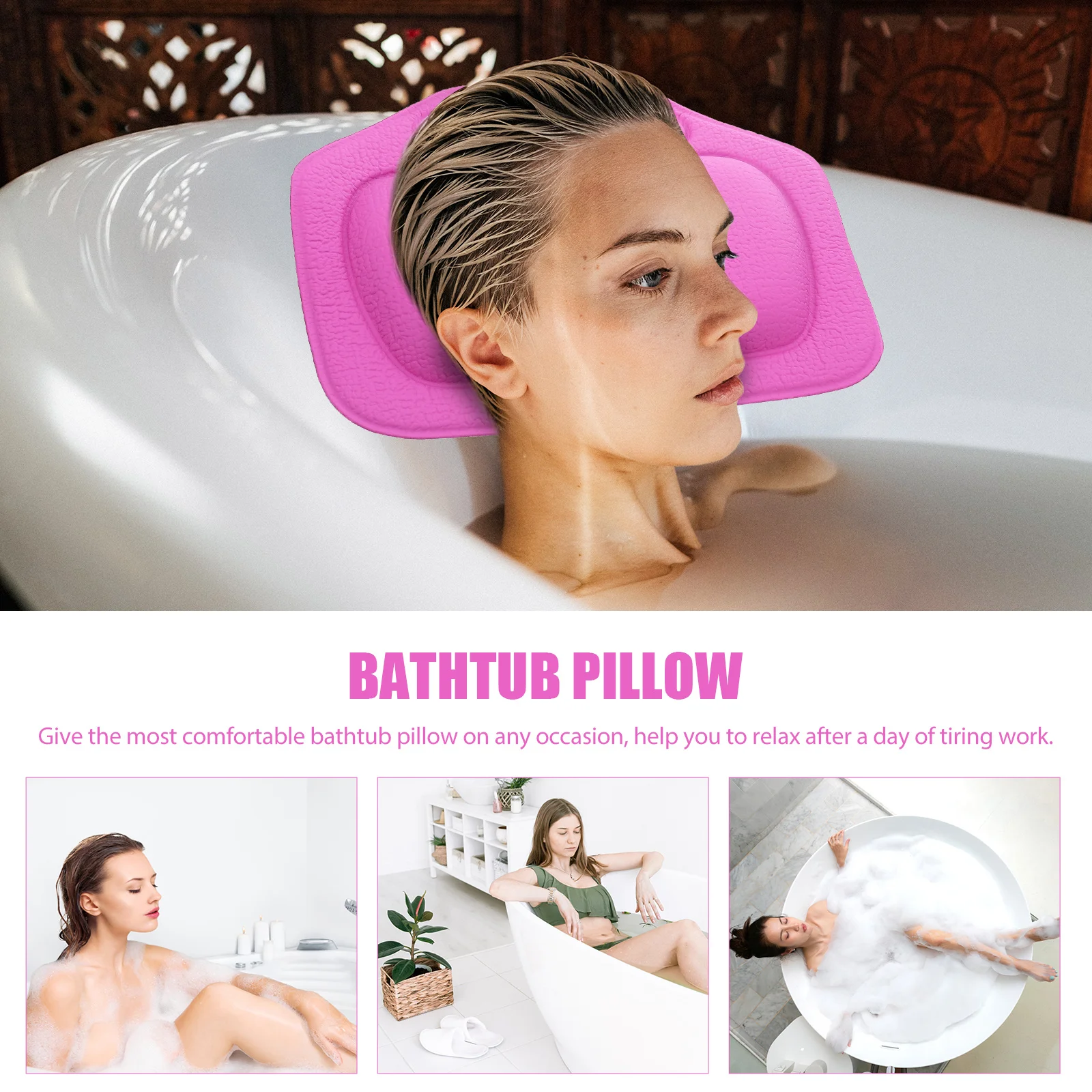 Bathroom Bed Pillows Head Rest Bathtub Household Bathing Home Spa Pvc Suction Cup Bed Pillows