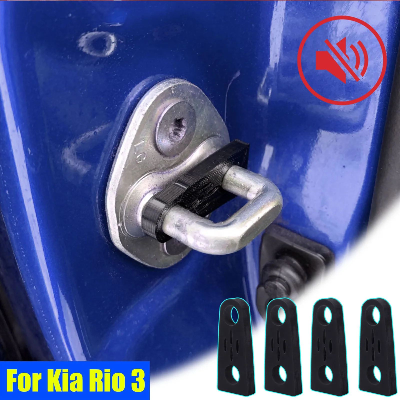 Car Door Lock Sound Deadener Damper er For Kia Rio 3 2011- Rattling Screaks Quiet Noise Deaf Soundproofing seal