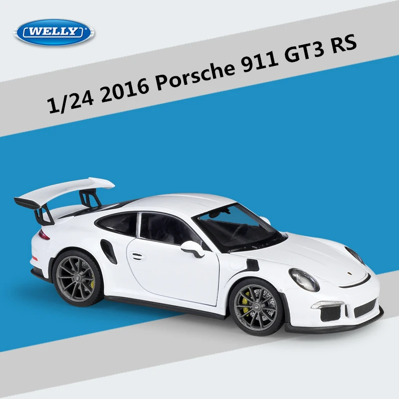 WELLY 1:24 Porsche 911 GT3 RS Alloy Sports Car Model Diecast