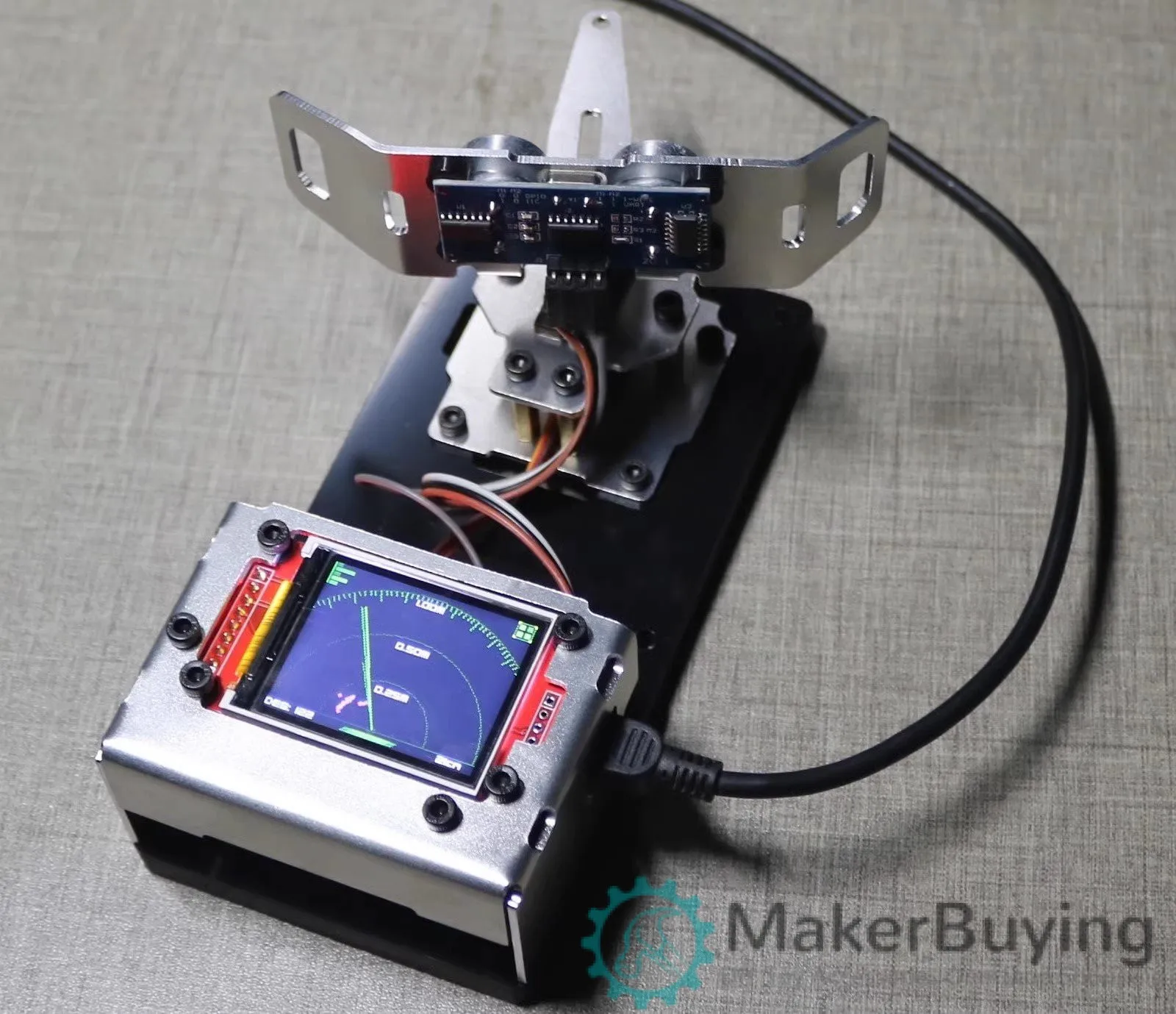 For arduino ultrasonic radar aluminum alloy assembly kit detection college and high school students programming learning SNAR24