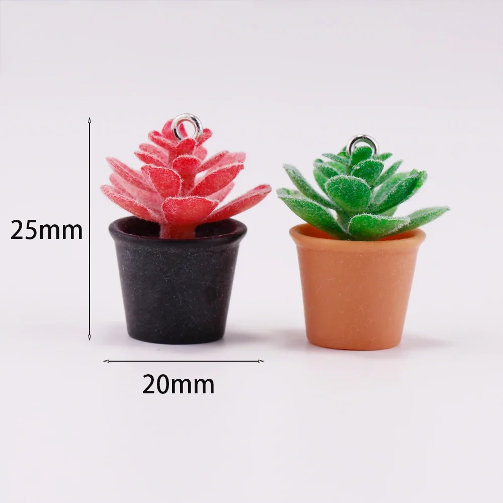 Set of 8 Miniature 3D Succulent Charms