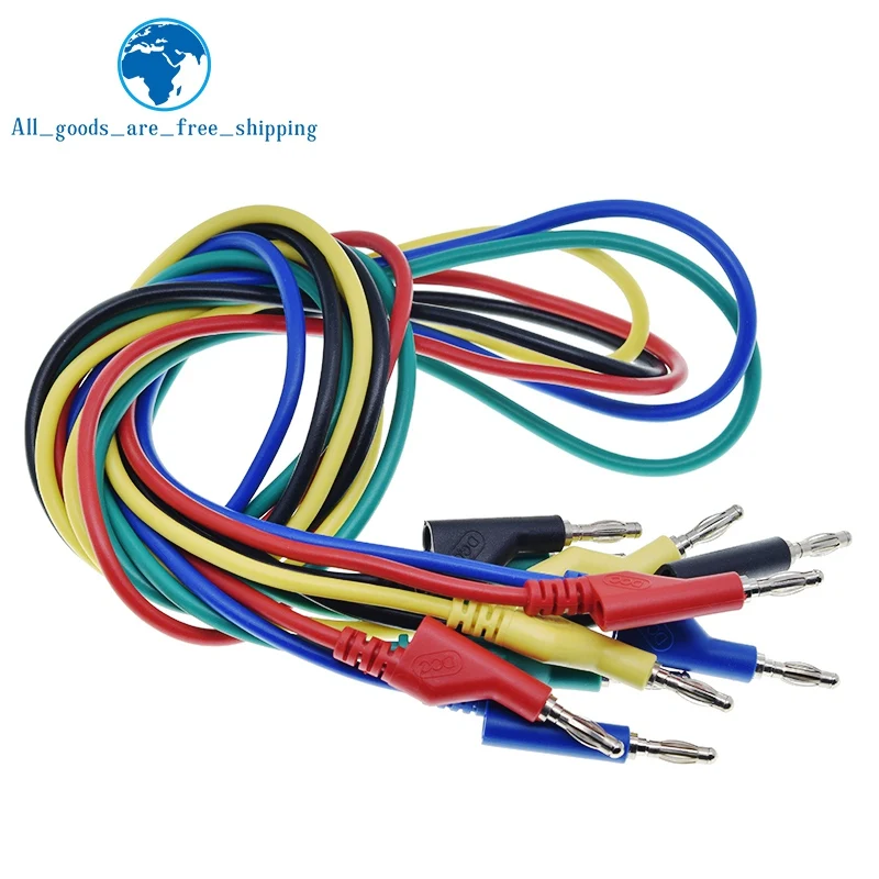 TZT 1/3 Stück 1M 4mm Bananenstecker-zu-Bananenstecker-Testkabel für Multimeter Rot Gelb Schwarz Blau Grün 5 Farben