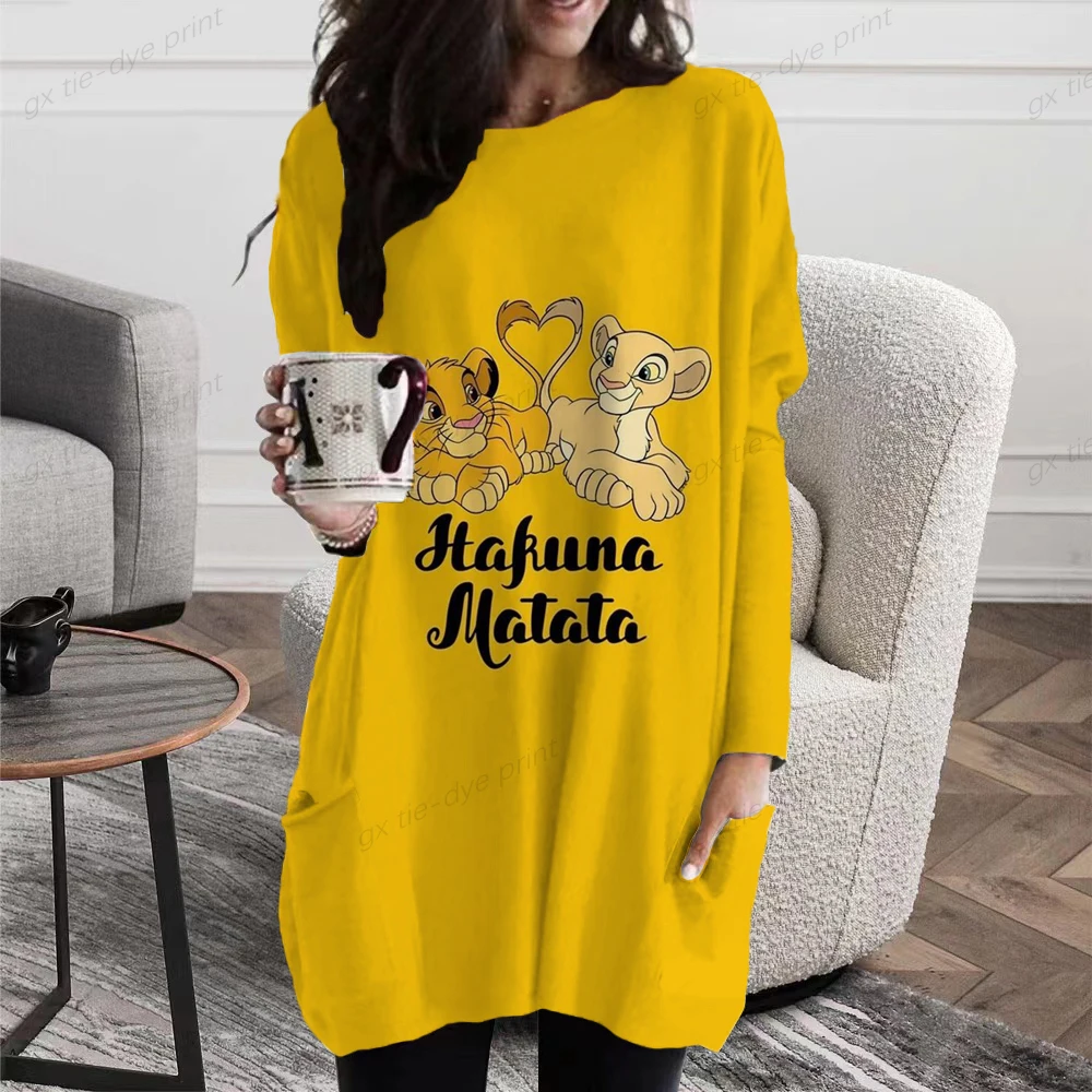 

Women Vintage Disney Lion King Simba Printing Tshirt Harajuku Autumn New Plus Size Elegant Top T shirt Long Sleeve Casual Shirts