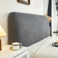 Leaves Jacquard Headboard Cover Luxury Soft Short Plush Bed Head Cover All-inclusive Bedside Protector Cover Slipcovers Bedroom 1