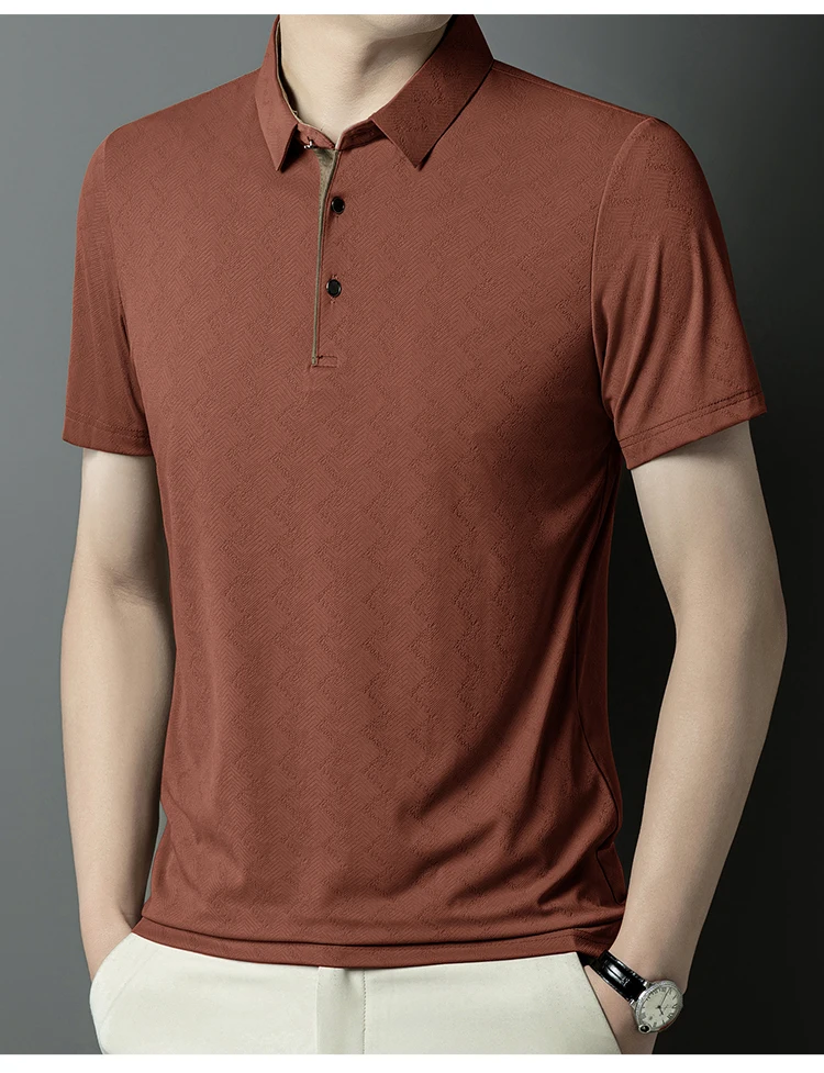 polo shirt men high quality summer new Ice silk Men's Short-sleeved polo shirt stripes business casual mens polo shirt 6XL 6748 22 Scfe386f916f94fb5a2709c719886caefs