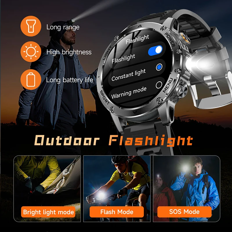 Outdoor Sport GPS Smart Watch Men 5ATM Waterproof Swim Smartwatch HD AMOLED 1000mAh Battery NFC Call Fitness Electronic Watches