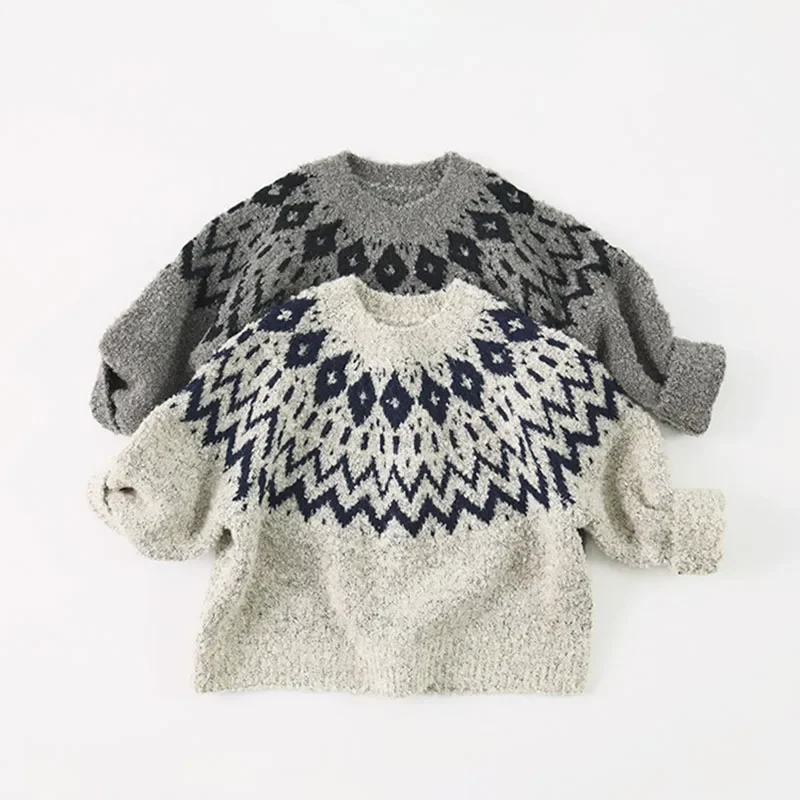 Kids Sweaters O Neck Knitwear for Boys and Girls