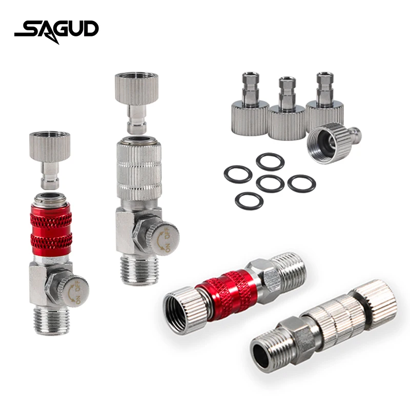 SAGUD Airbrush Quick Disconnect Accessories 1/8 Quick Realse Fitting  Adapter with 4 Extra Quick Connector Hose Air Brush Parts disconnect fitting connector airbrush quick compressor fittings conversion adapter hose