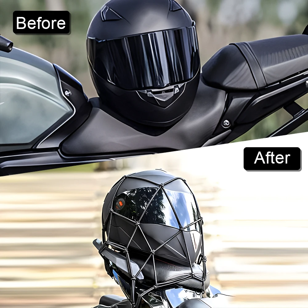 Elastic Bungee Net Motorcycle Luggage Net Helmet Fuel Tank Holder motorcycle cargo net motorcycle bungee net motorcycle luggage net 6 Hooks