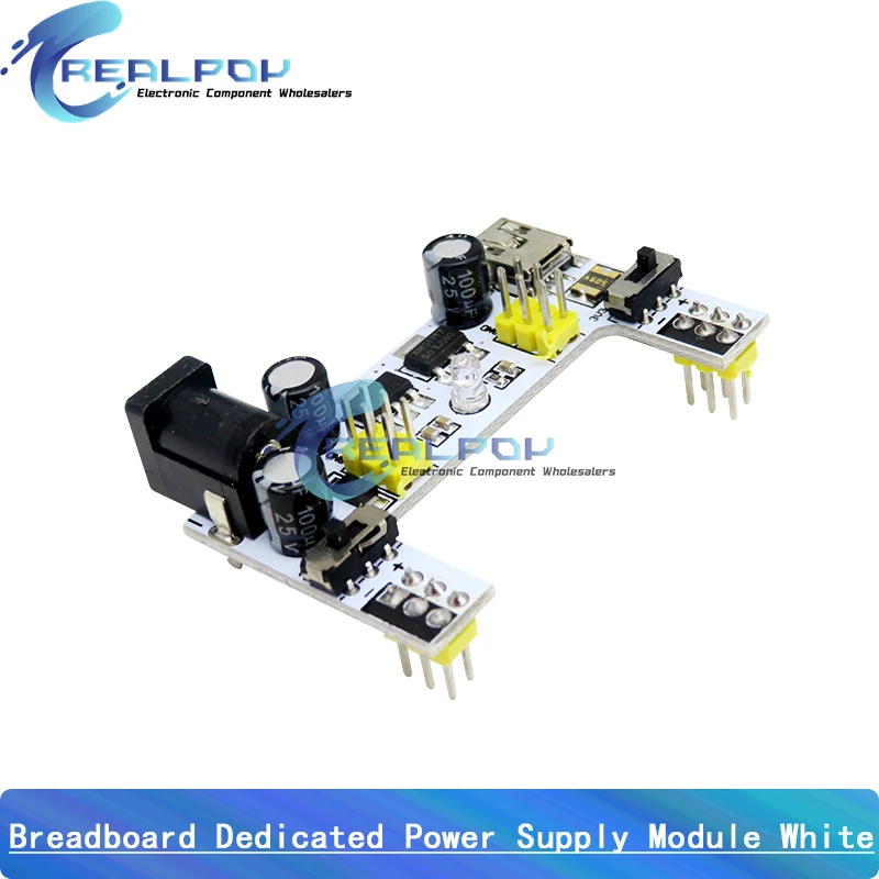 MB102 Breadboard Dedicated Power Supply Module Mini USB Black White 2 Way 3.3V 5V MB-102 Solderless Bread Board image 5