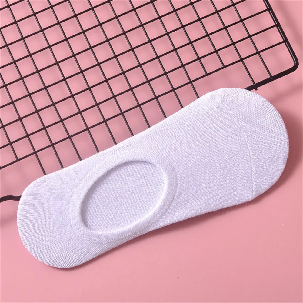 Summer Boat Socks Women Cotton Shallow Mouth Solid Color Socks Low Cut Anti Slip Invisible Sokken Set 5Pairs cotton socks,boat socks