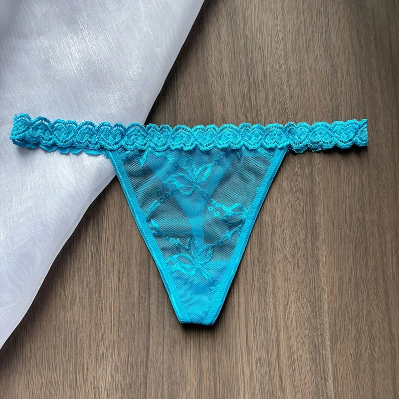 Personalized Crystal Letter Lace Thong Bikini Panties - Sexy Gift