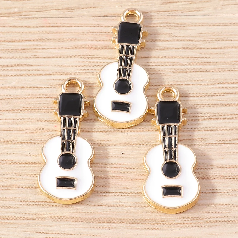 Tusember 10 Stück Niedliche Geigen-, Trompeten-, Gitarren- und Klavier-Anhänger für Schmuckherstellung DIY Musiknoten-Anhänger Halskette Armband Bastelbedarf – Detail 24