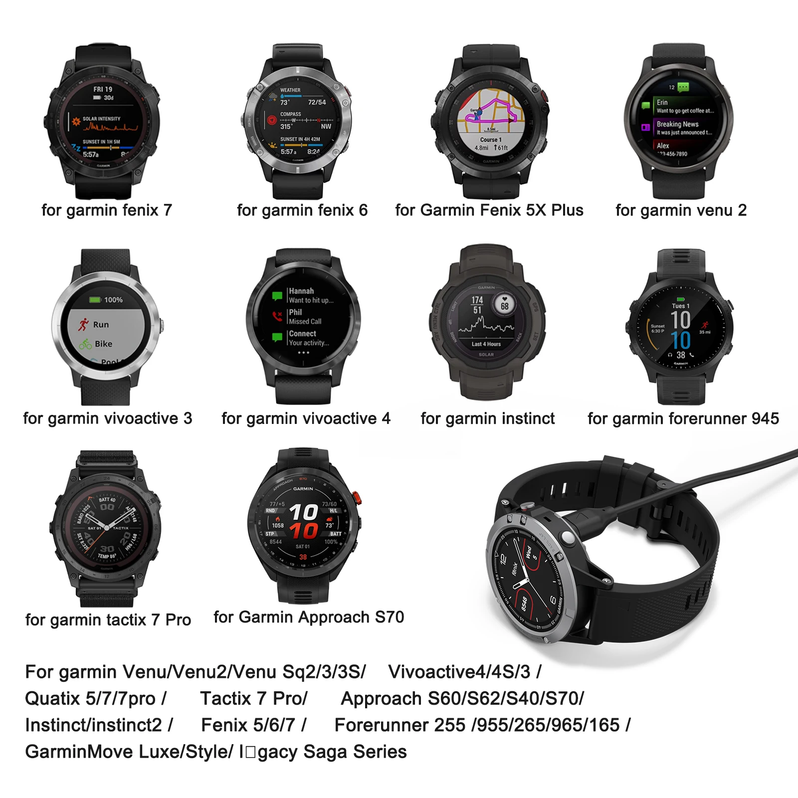 รูปสินค้า สายชาร์จ Garmin รองรับหลายรุ่น