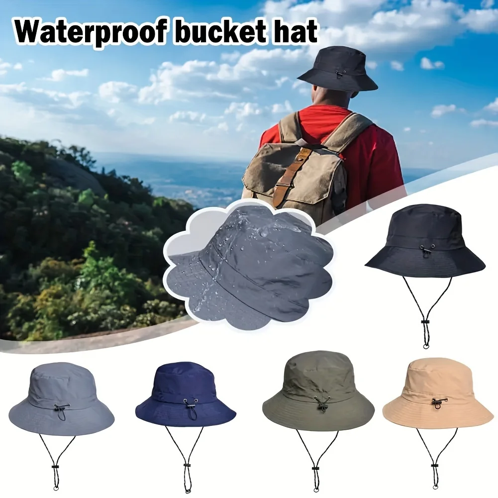 Summer UV Protection Hiking Hat Quick-drying Wide Brim Outdoor Visor Bucket Hats Mesh Breathable Sun Hat Outdoor Cycling Hat