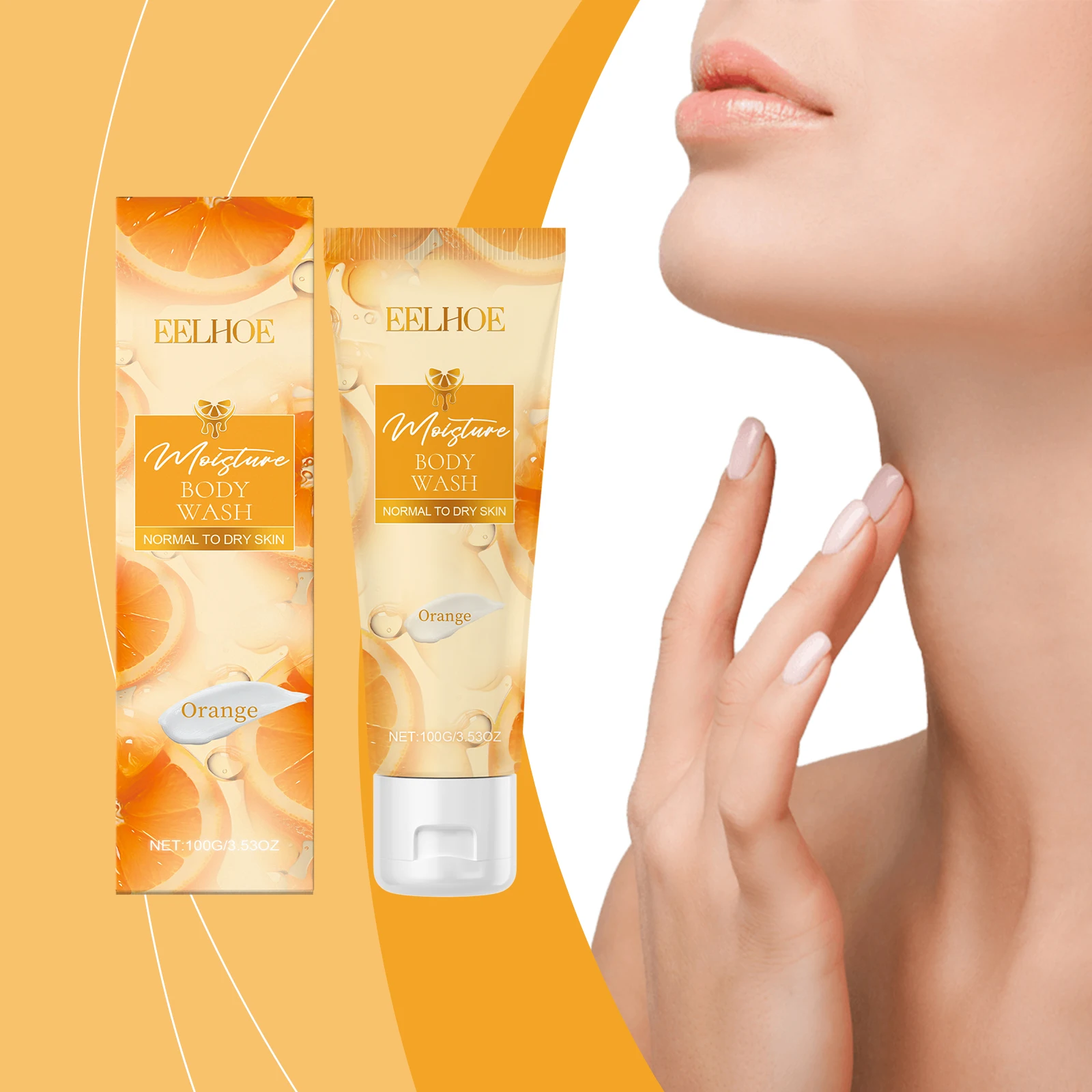 EELHOE Winter Orange Moisturizing Body Wash-100g 3-in-1 Shampoo, Conditioner, and Body Wash Convenient to Carry Travel Gear
