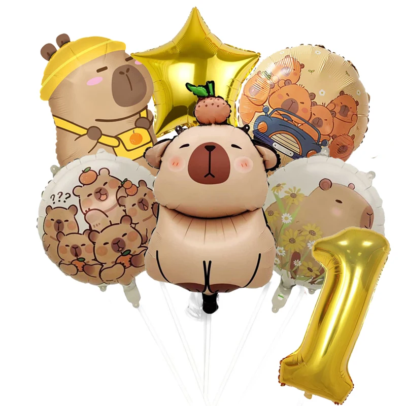 Capybara Geburtstag Party Dekoration Capybara Geschirr Teller Tasse Ballon Banner für Kinder Gefälligkeiten Geburtstag Liefert Party Decora – Detail 8
