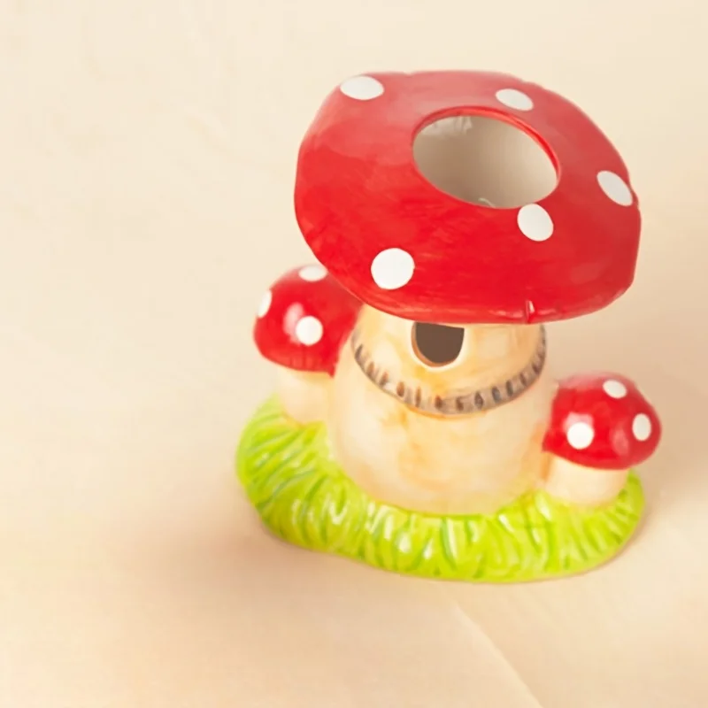 1Pc Mushroom Design Pet General Ceramic Nest Hamster Golden Bear Furniture Sleeping Nest House Pet Supplies