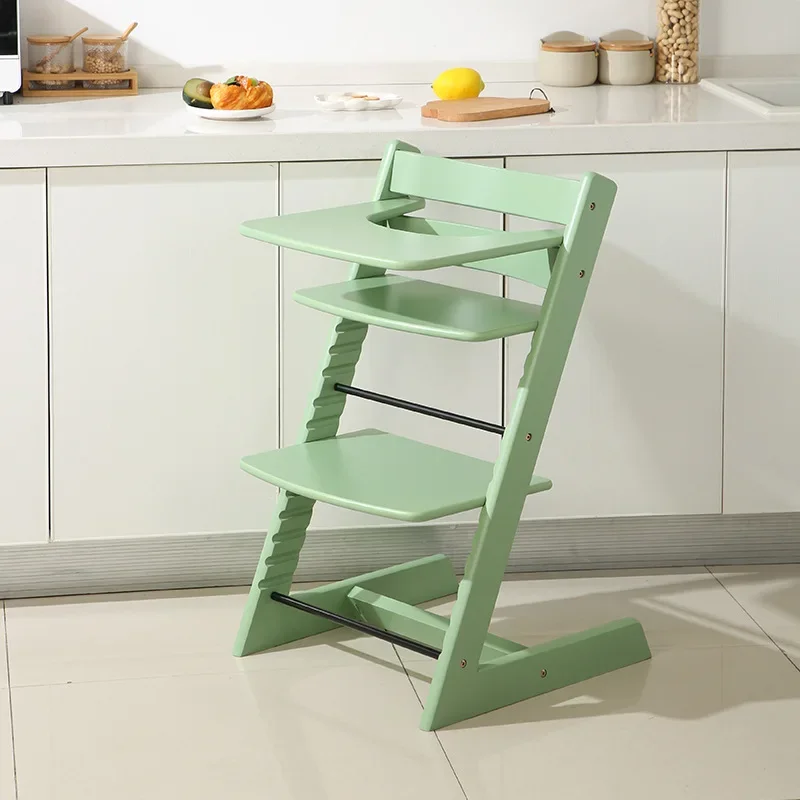 Children's Dining Chair Solid Wood Baby Growth Chair Wood Multifunctional Beech Home Adjustable Learning Table