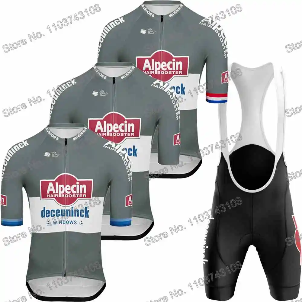 Alpecin Deceuninck Cycling Jersey Men's Set Summer Cycling Clothing European Champion Road Bike Shirt Suit MTB Bib Shorts