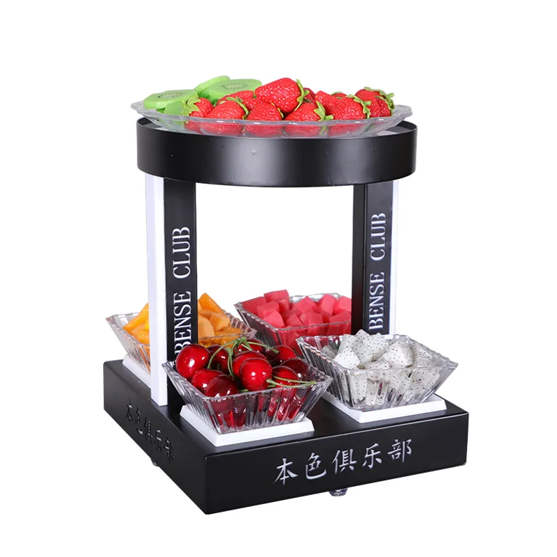 바 LED 발광 과일 접시 KTV 다중 격자 간식 건과일 접시 간식 접시 창의적인 과일 플래터, 디스플레이 랙