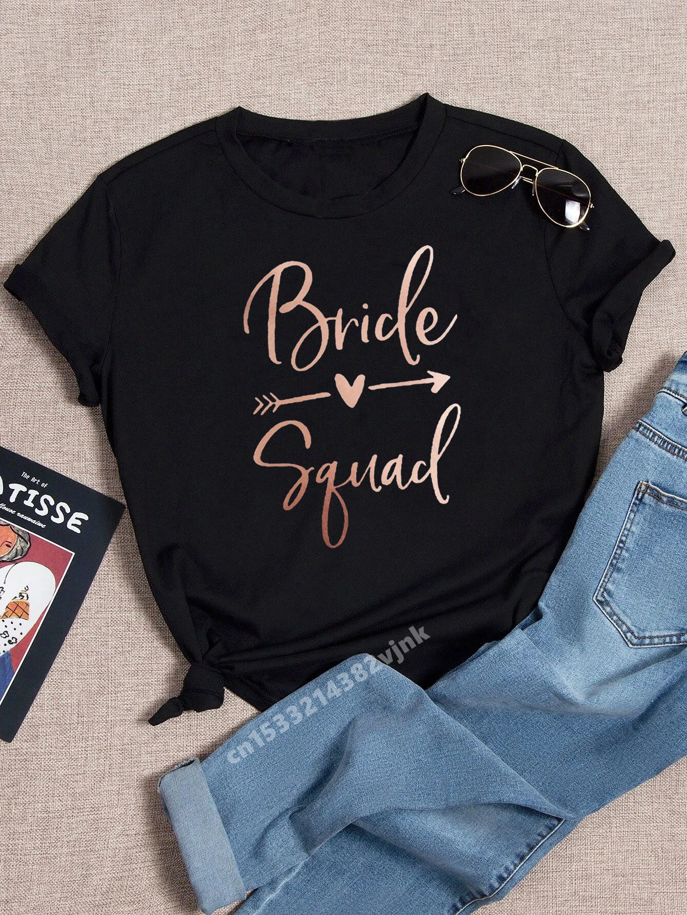 

Wedding Party Women T-shirt Smaid Bride Team Bride Print Bachelorette Casual ladies basic O-collar Short Sleeved T-shirts Girl