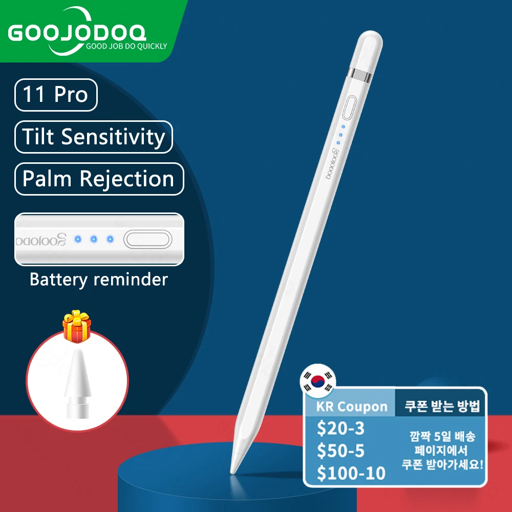 GOOJODOQ Pencil for iPad Pen for Apple Pencil 2 1 Tilt Palm Rejection iPad Lapiz 애플펜슬 Stylus pen