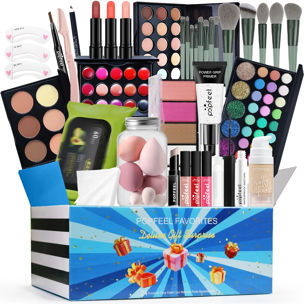 All In One Makeup Kit for Women Full Kit Makeup Gift Set for Women Eyebrow Eyeliner Eyeshadow Sets Teen Girls