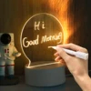 LED Desk Lamp With Message Board Bedroom Decoration Night Light DIY Hand Written Panel USB Table Lamps 2