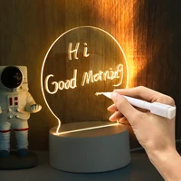 LED Desk Lamp With Message Board Bedroom Decoration Night Light DIY Hand Written Panel USB Table Lamps 2