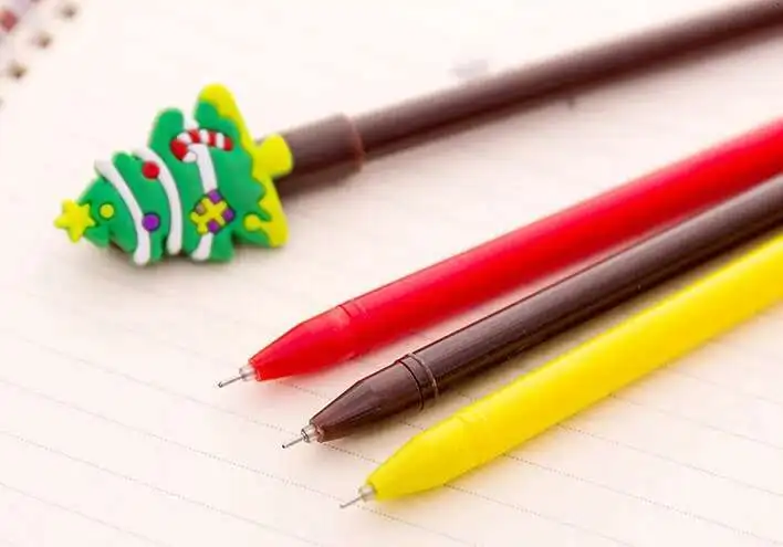 1-teilige Gelschreiber mit niedlichem Weihnachtsthema, 0,38 mm, Weihnachtsmann, Kawaii-Briefpapier, Büro, Schulbedarf, Geschenke, süß, schön – Detail 5