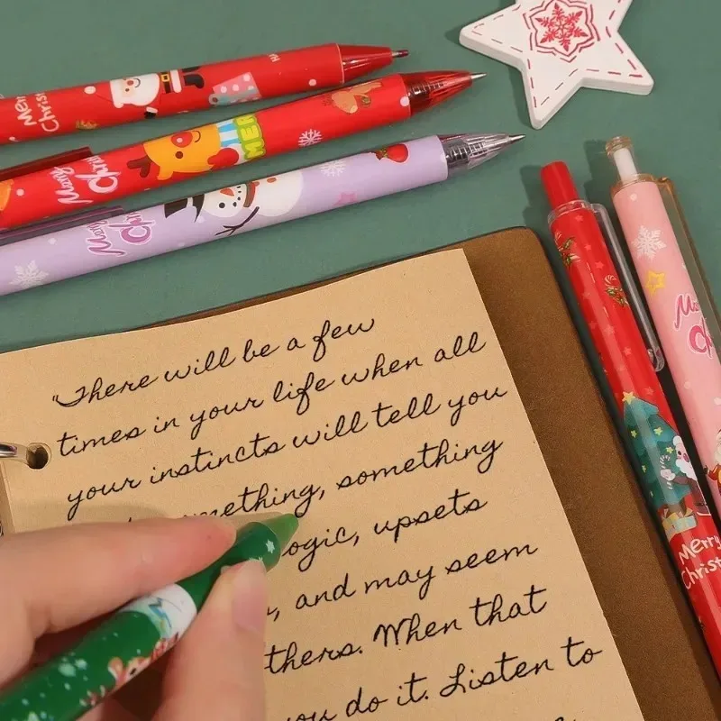 20pc Cartoon Weihnachten 0,5mm Gel Stift Nette Student Schnell Trocknend Schwarz schreiben Tinte Stift Hohe Qualität Büro Unterschrift stift Weihnachten Geschenk – Detail 4