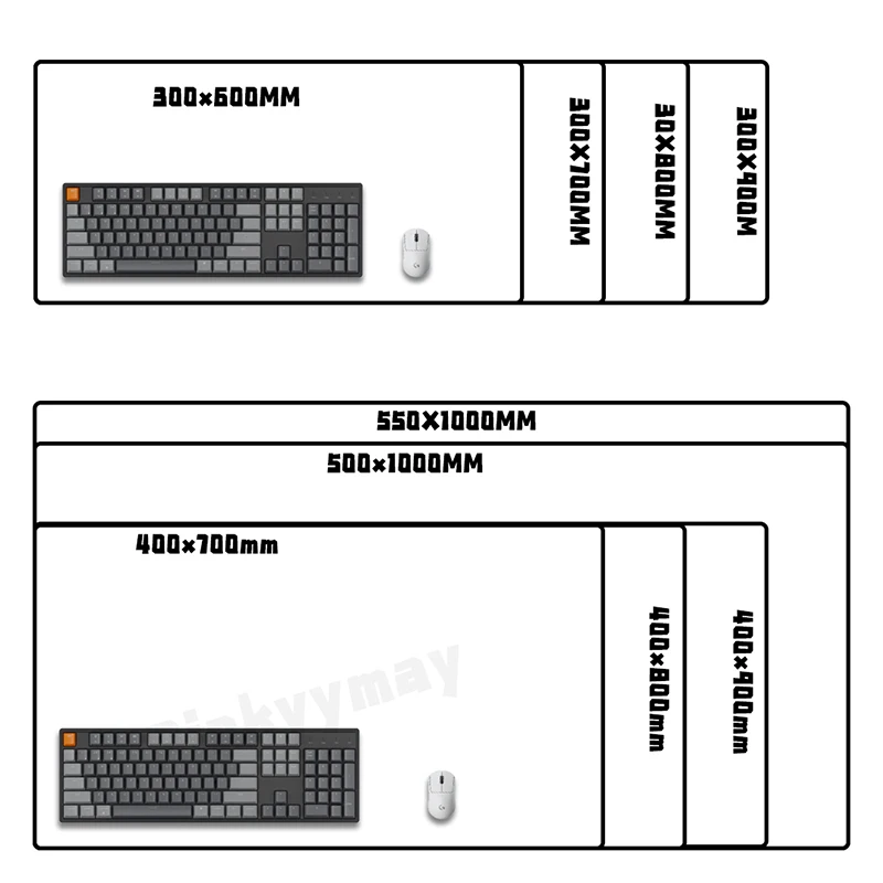 Grande Gaming Mousepad para Grande Gamer Mouse Pads Preto e Branco Tapetes de Teclado de Borracha Desk Pad 100x50cm - Imagem 5
