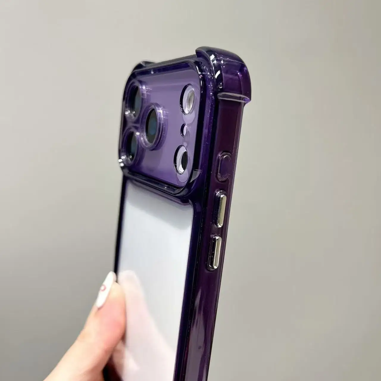 Deluxe Shockproof Transparent Phone Case with Clear Soft Bumper