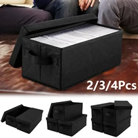 2/3/4Pcs DVD Storage Box Nonwoven Fabric CD Organizer Case with Lid Dustproof Disc Holder Box Foldable CD Storage Container New 1