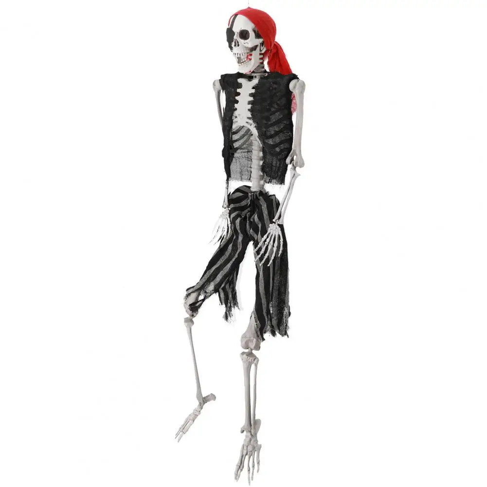 165cm Plastic Skeleton Life Size Imitation Full Body Realistic Bones With Posable Joints Pirate Styling Halloween Pose Decor