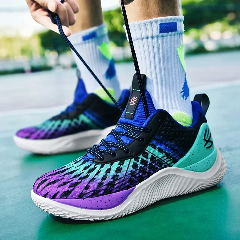 New Curry 10 basketball shoes net surface breathable low top combat guard student professional youth sports shoes men's shoes 4