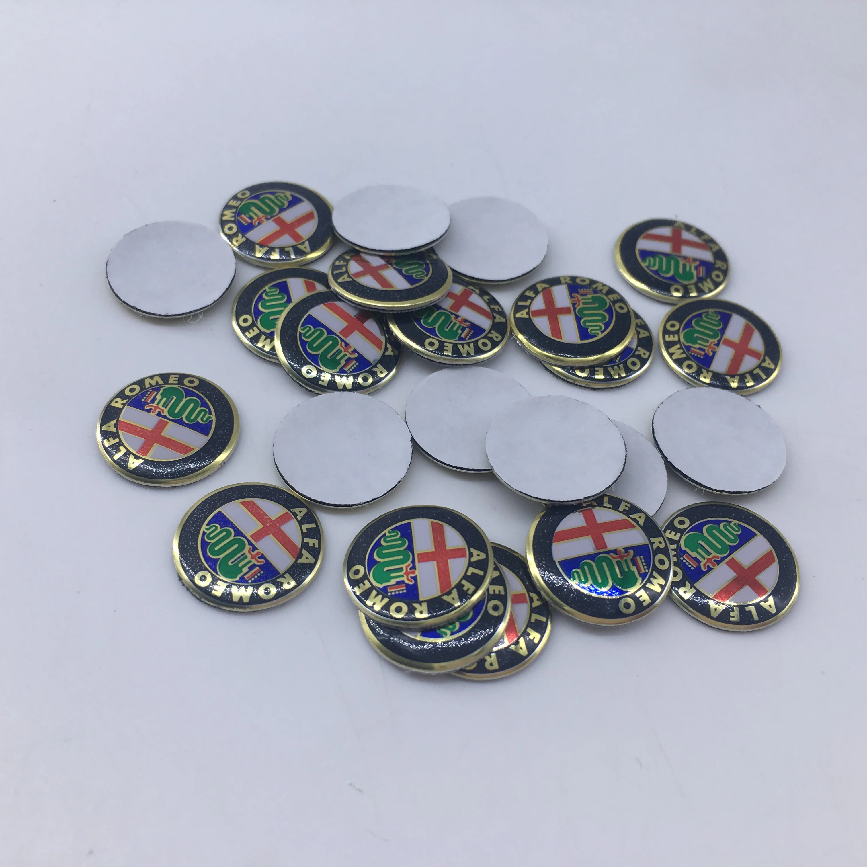 Aluminium Car Key Emblem Stickers 11mm 14mm 15mm 20pcs for Alfa Romeo Giulietta GT 159 147 156 Mito Brera Giulia F1 Stelvio Volante